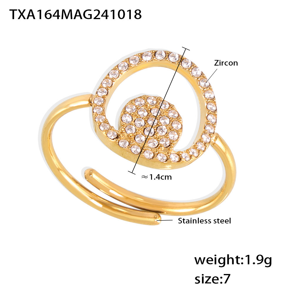 Txa164-gold zirconia ring-no. 7