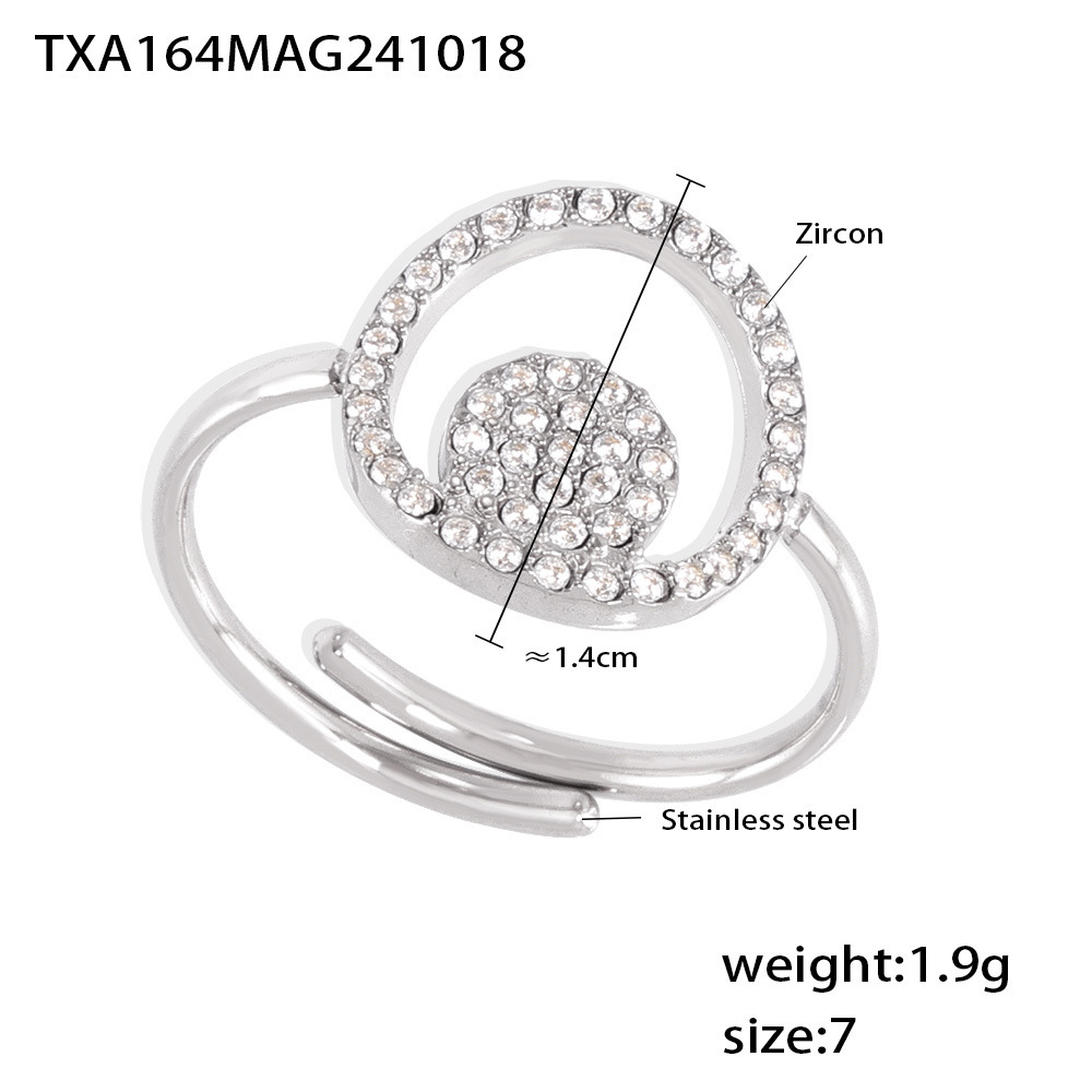 Txa164-steel color zirconia ring-no. 7