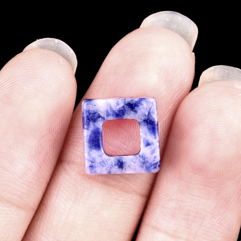 Blue dot jade (10mm square)