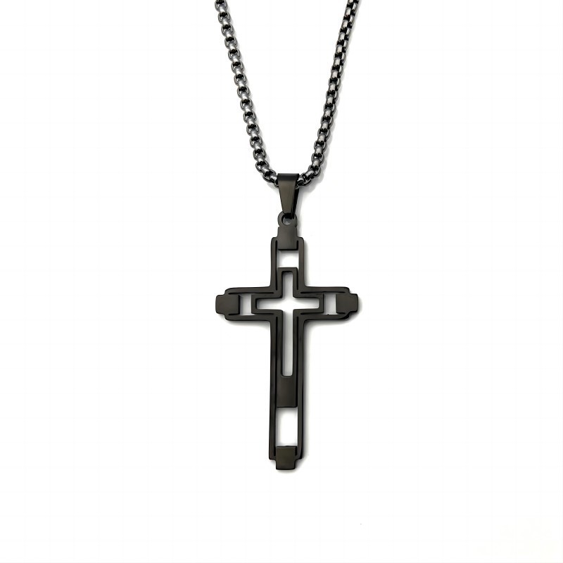 Black hollow cross