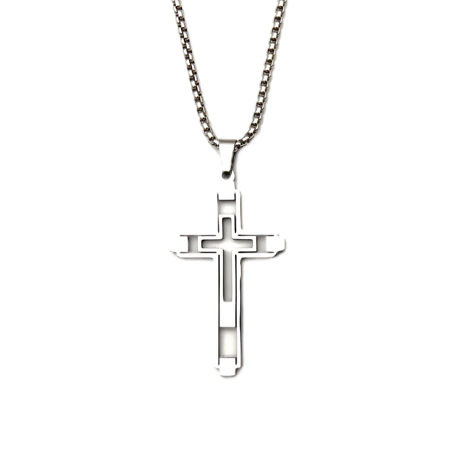 Steel color hollow cross