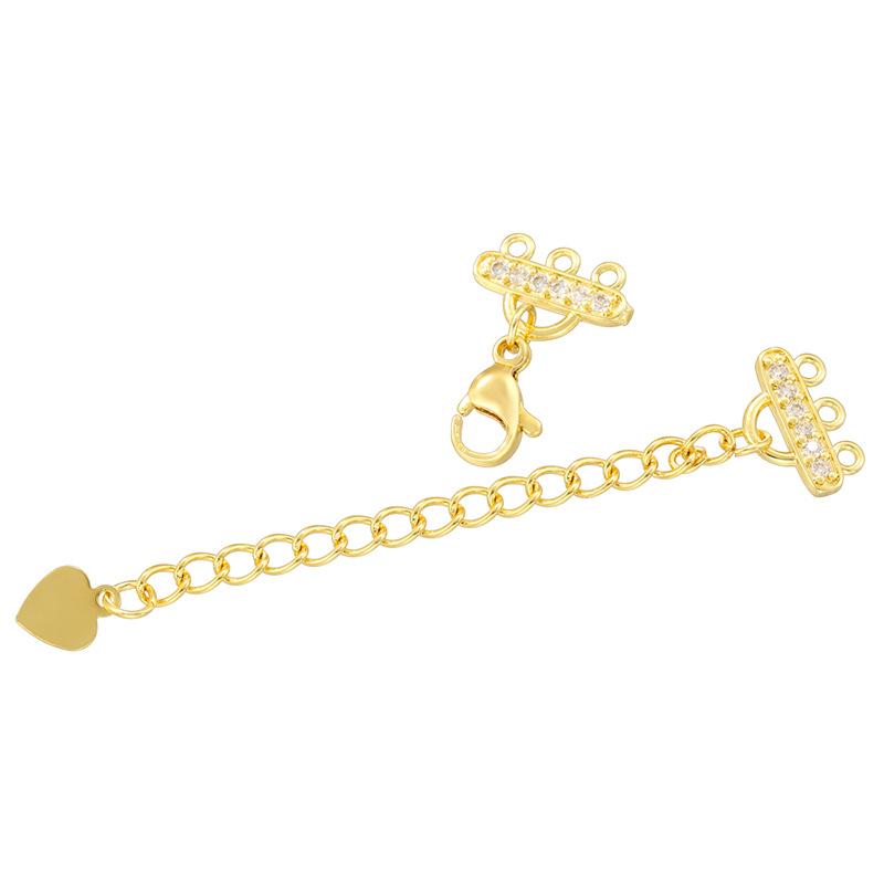 Vk248 gold three-row lobster clasp