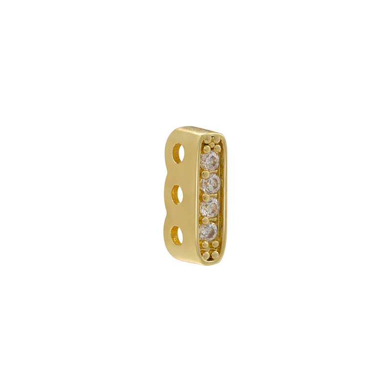 Vk265 gold three-hole beads