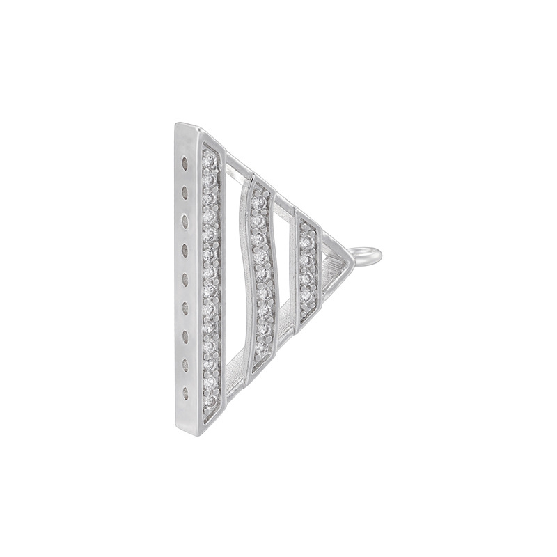 Vk268 white gold triangular beads