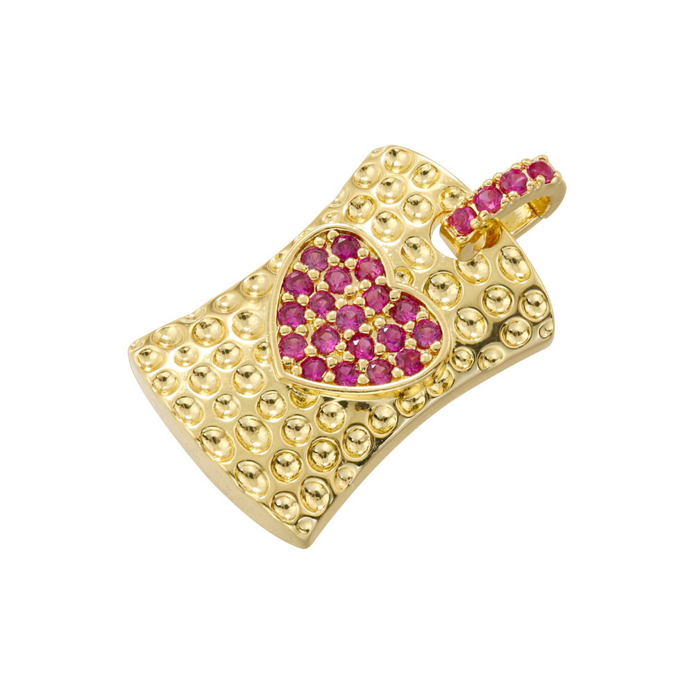 Golden rose diamond square love pendant