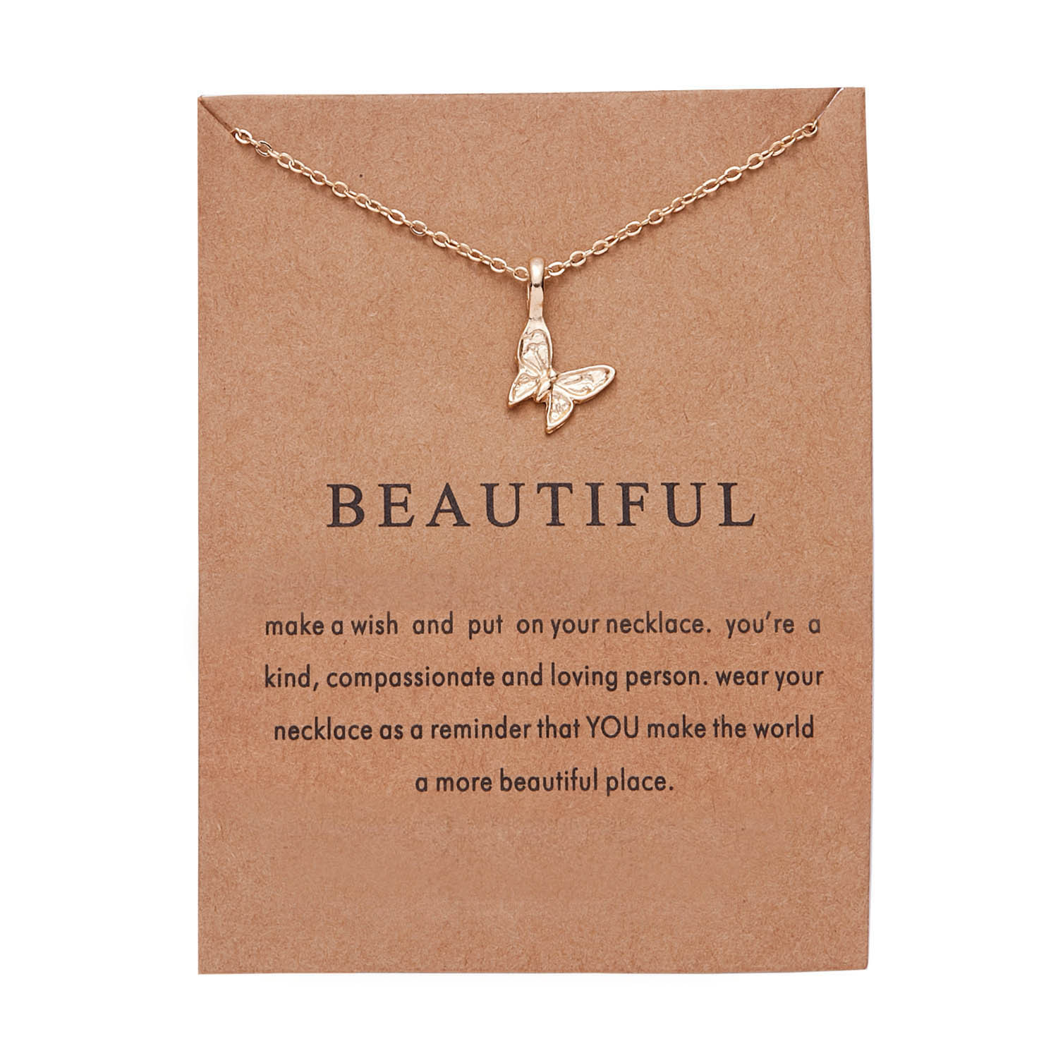 Paper card butterfly necklace