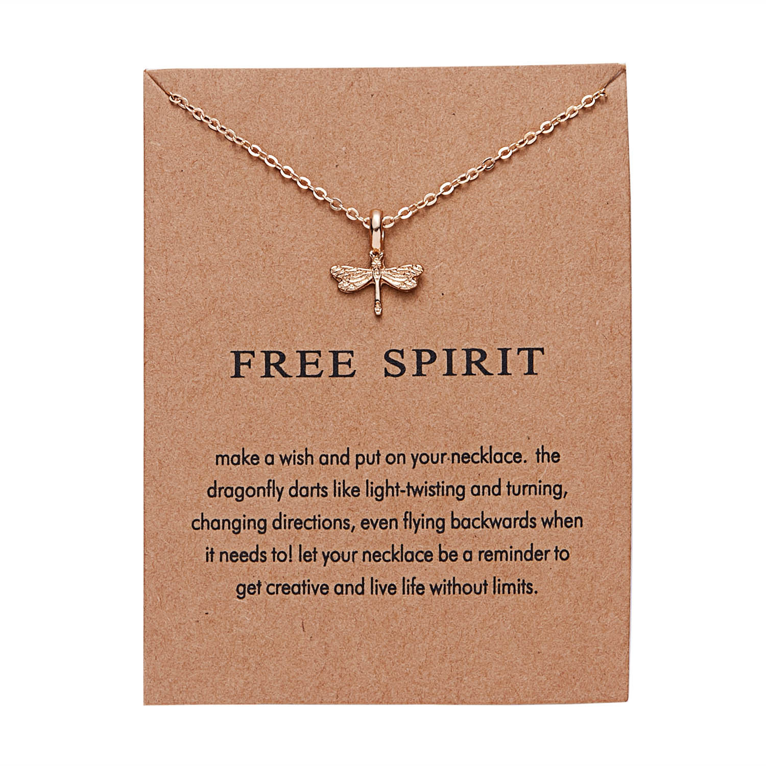 Paper Card Dragonfly Necklace