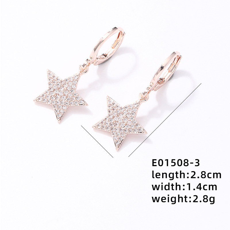 Rose gold white diamond-stars