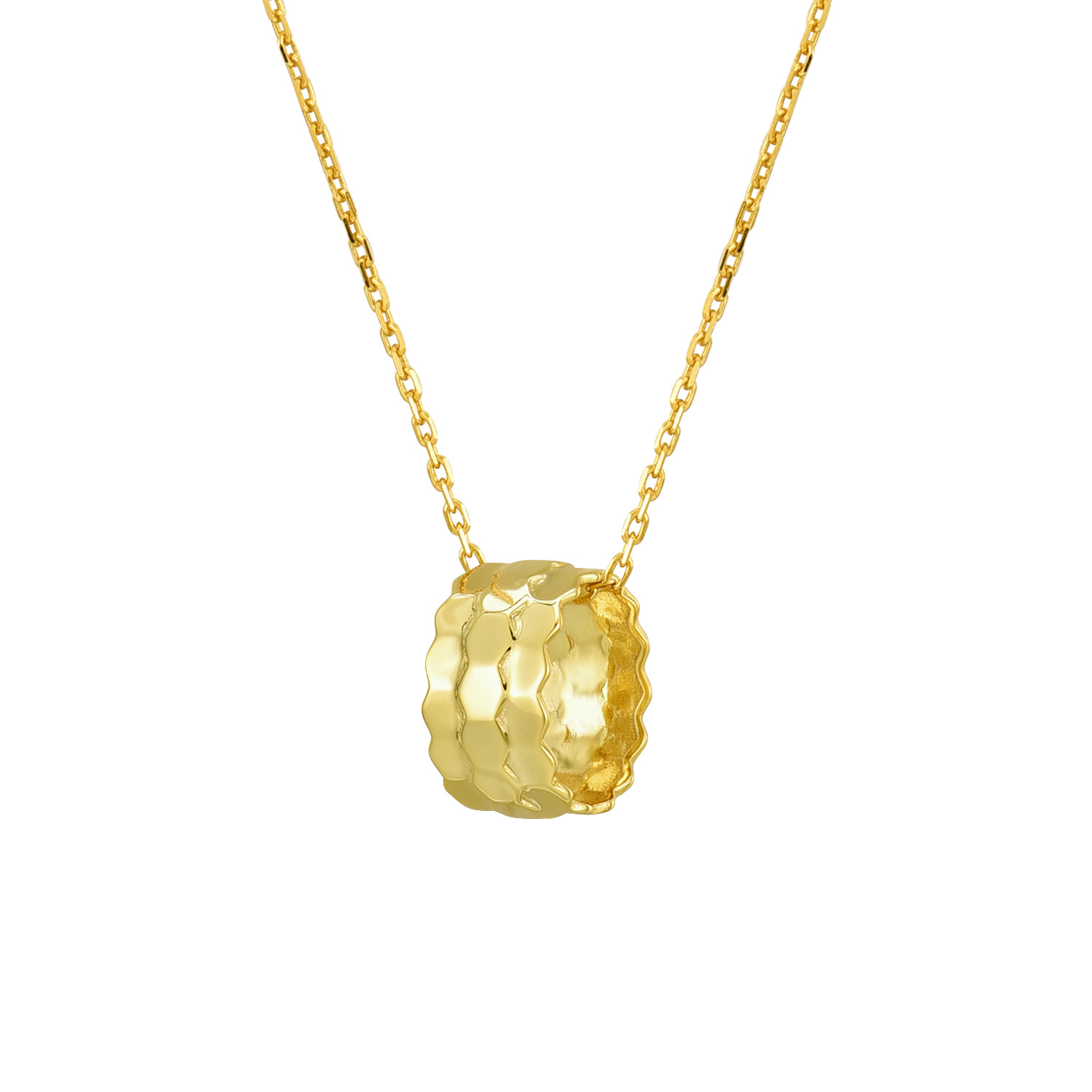 Gold Wave Check Necklace