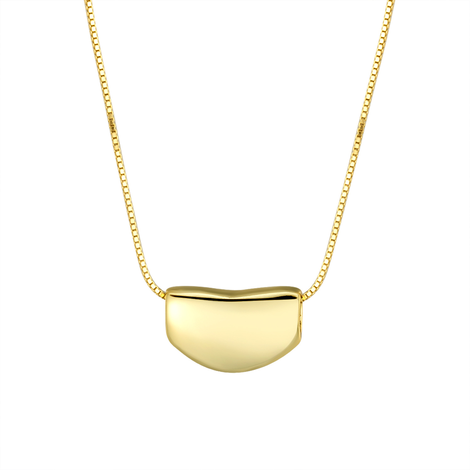 Yellow gold acacia bean necklace