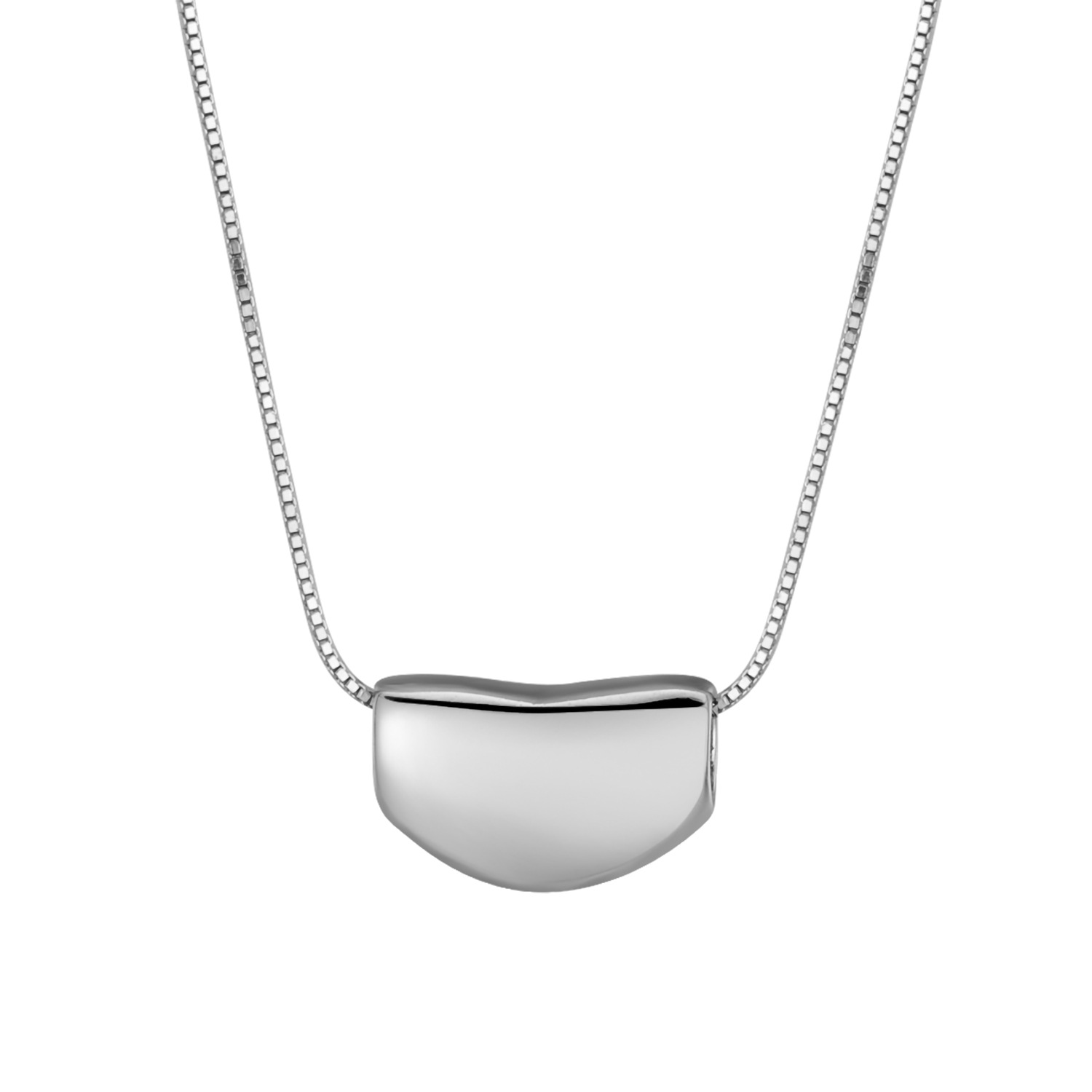 White gold acacia bean necklace