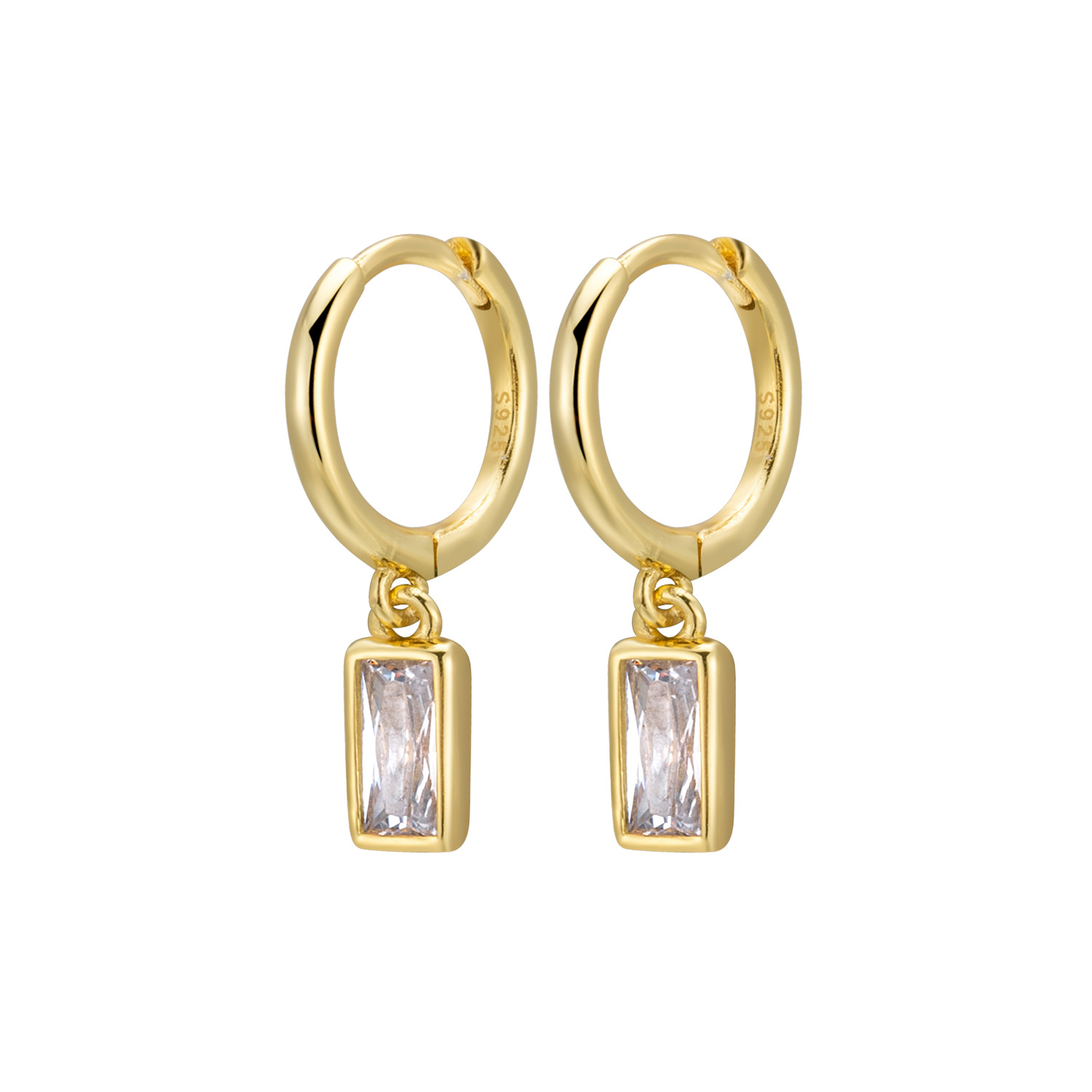 Gold geometric square earrings