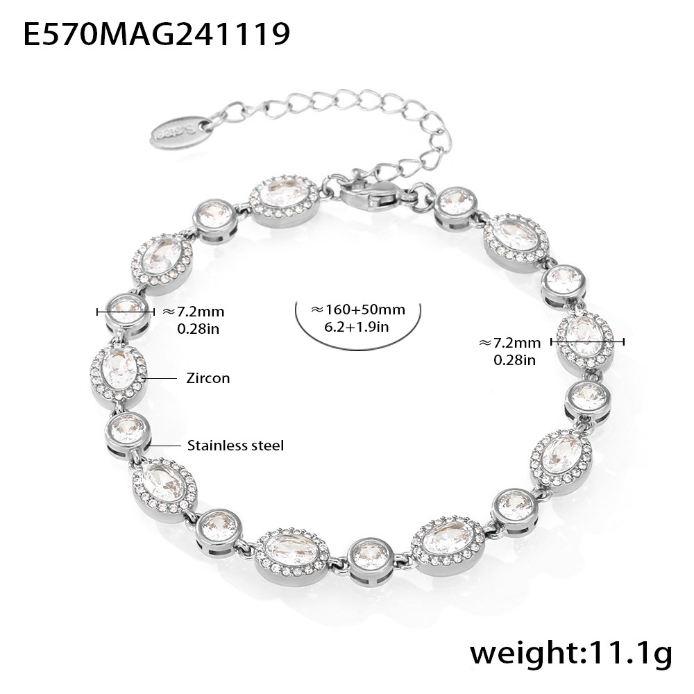 E570-steel color gypsophila zircon bracelet