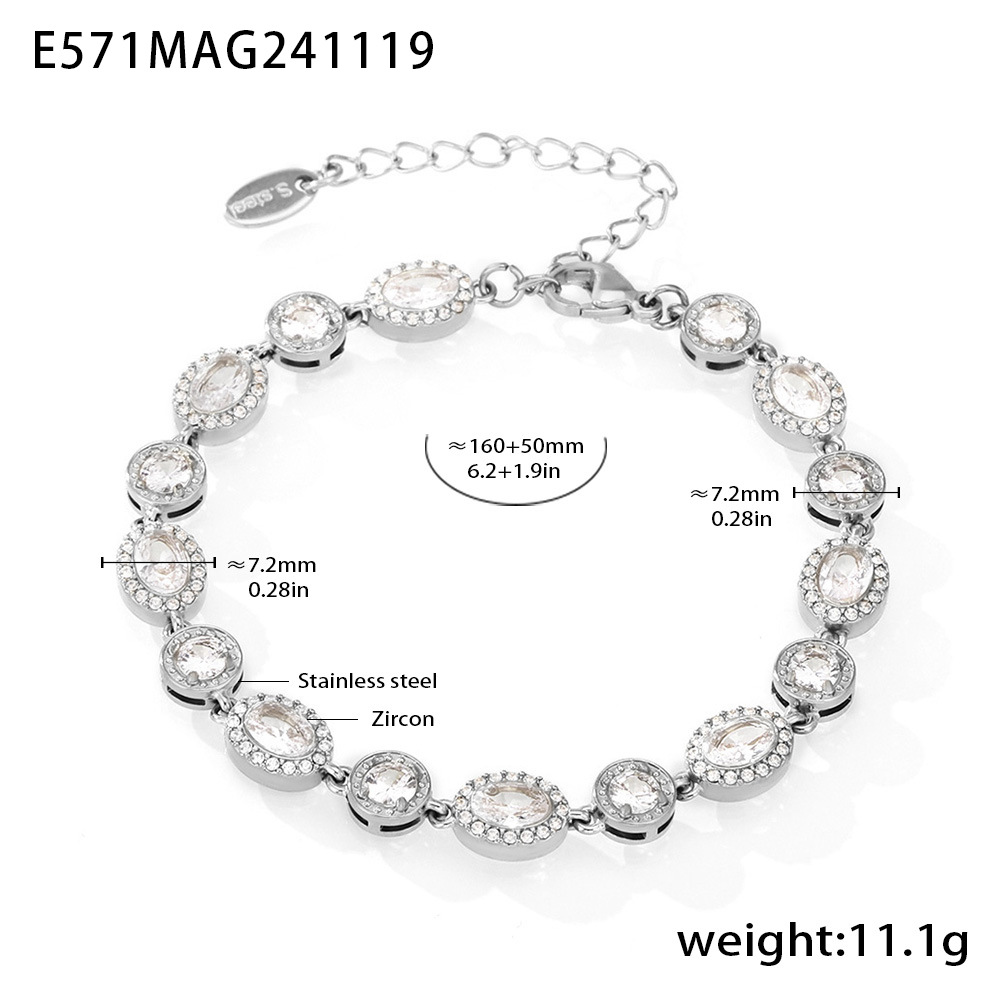 E571-steel color gypsophila zircon bracelet