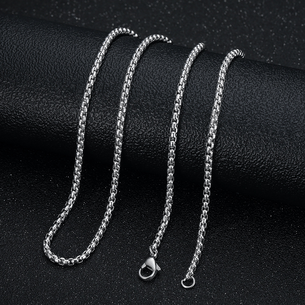 3.0*60cm steel color square pearl chain