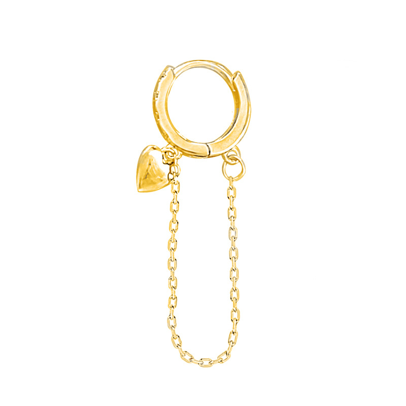 One gold heart-shaped tassel earbuckle