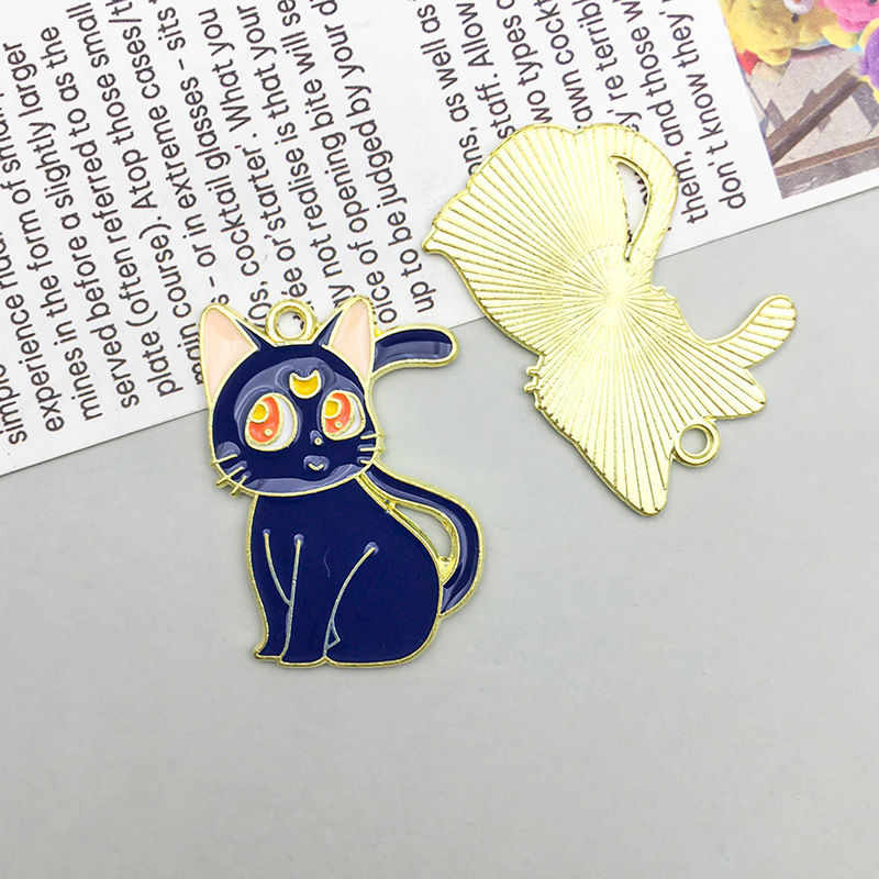 1 oil dripping cartoon blue cat 20*30mm-3g-13926