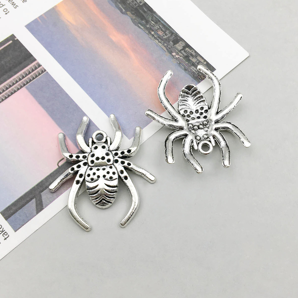 1 ancient silver spider 25*28mm-2.8g-5365