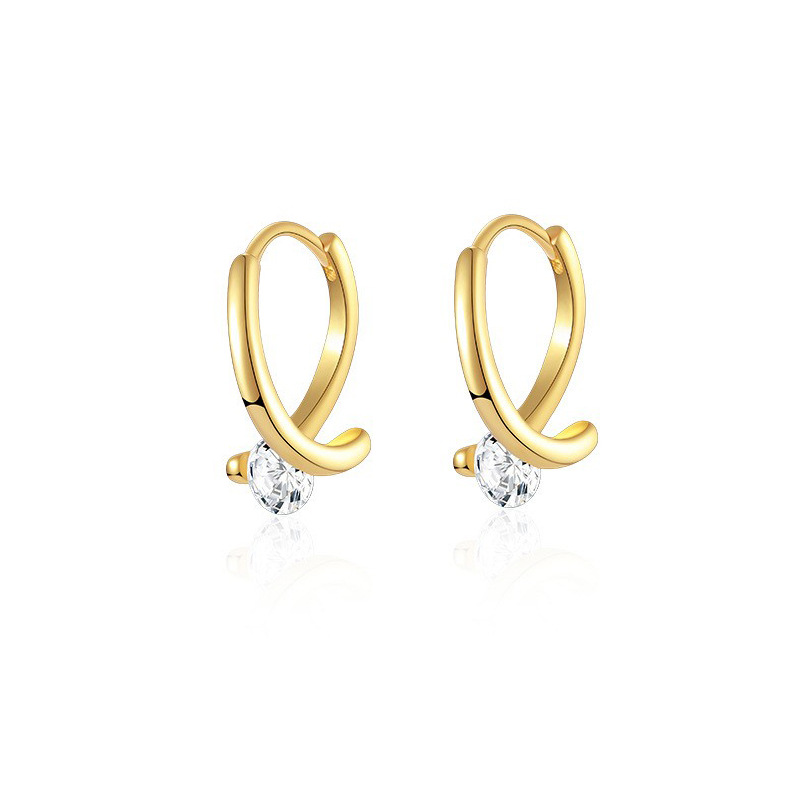 Cross zircon earrings (gold)