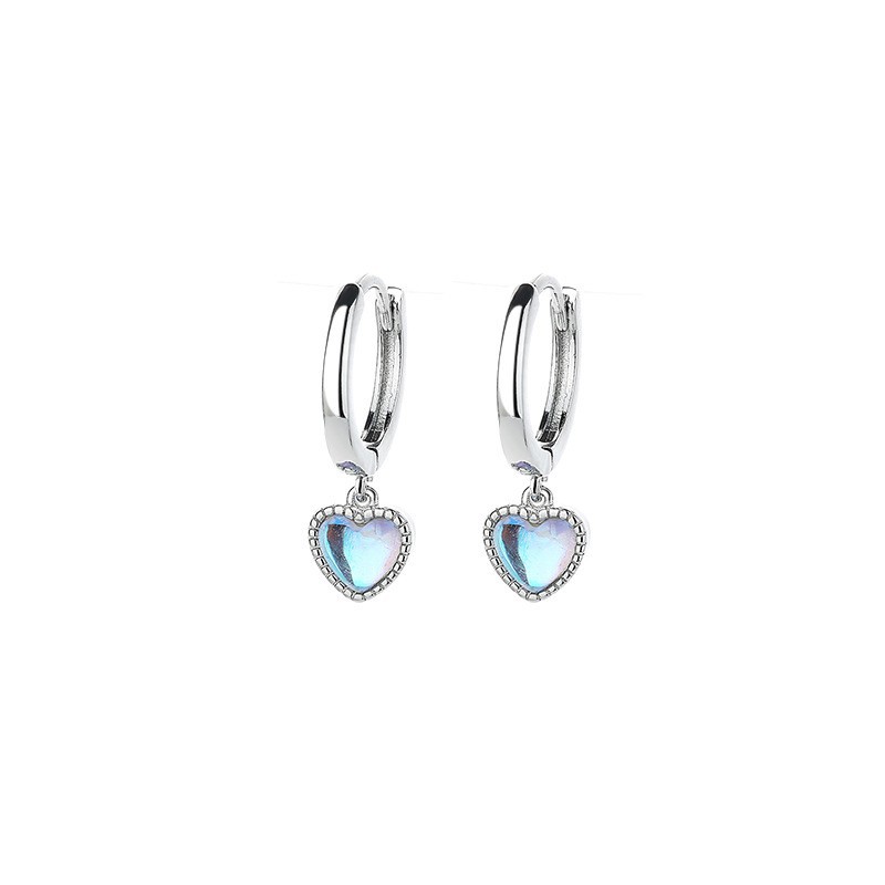 Colorful love earrings (white gold)