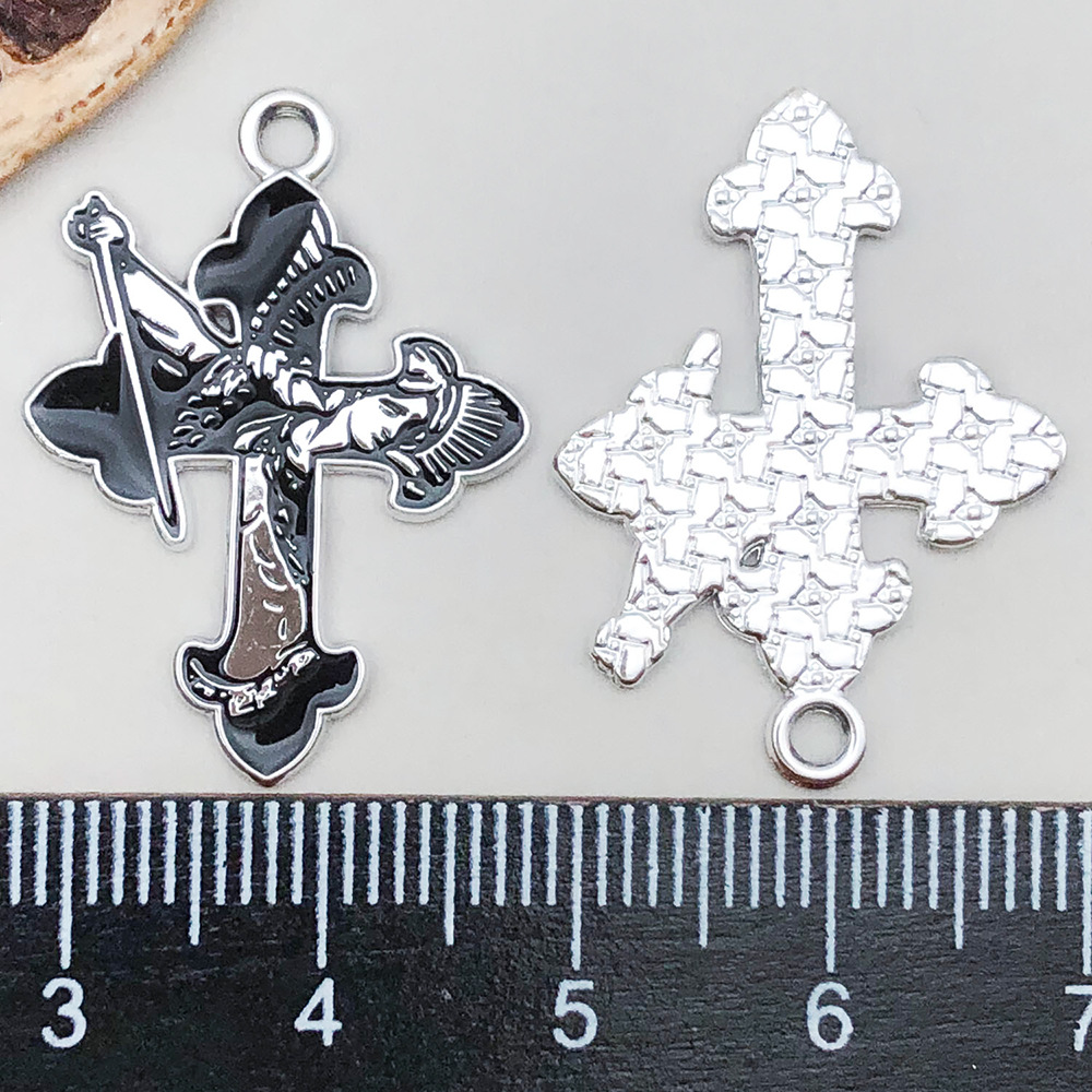 1 black oil dripping halloween cross 28*20mm-1.5g-19387