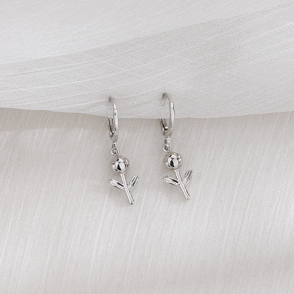 Tulip earrings (white gold)