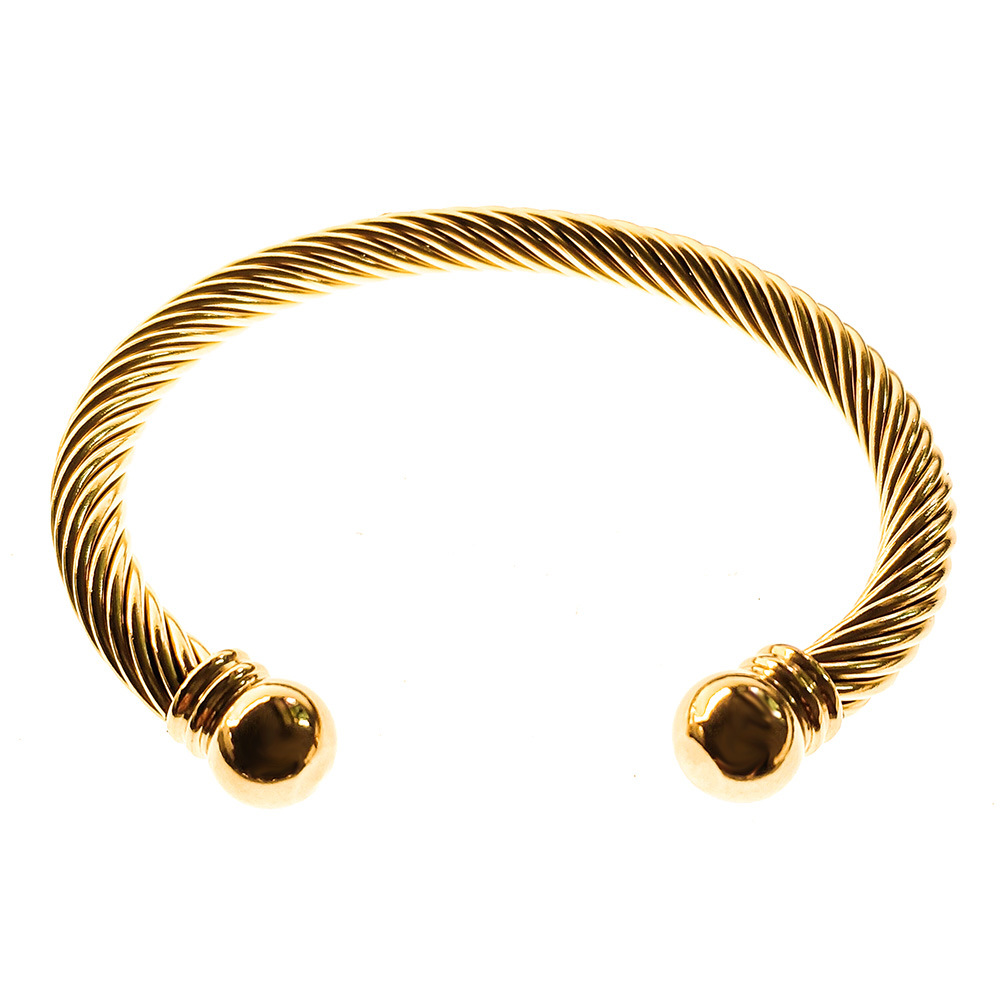 Gold wire rope bracelet-round head