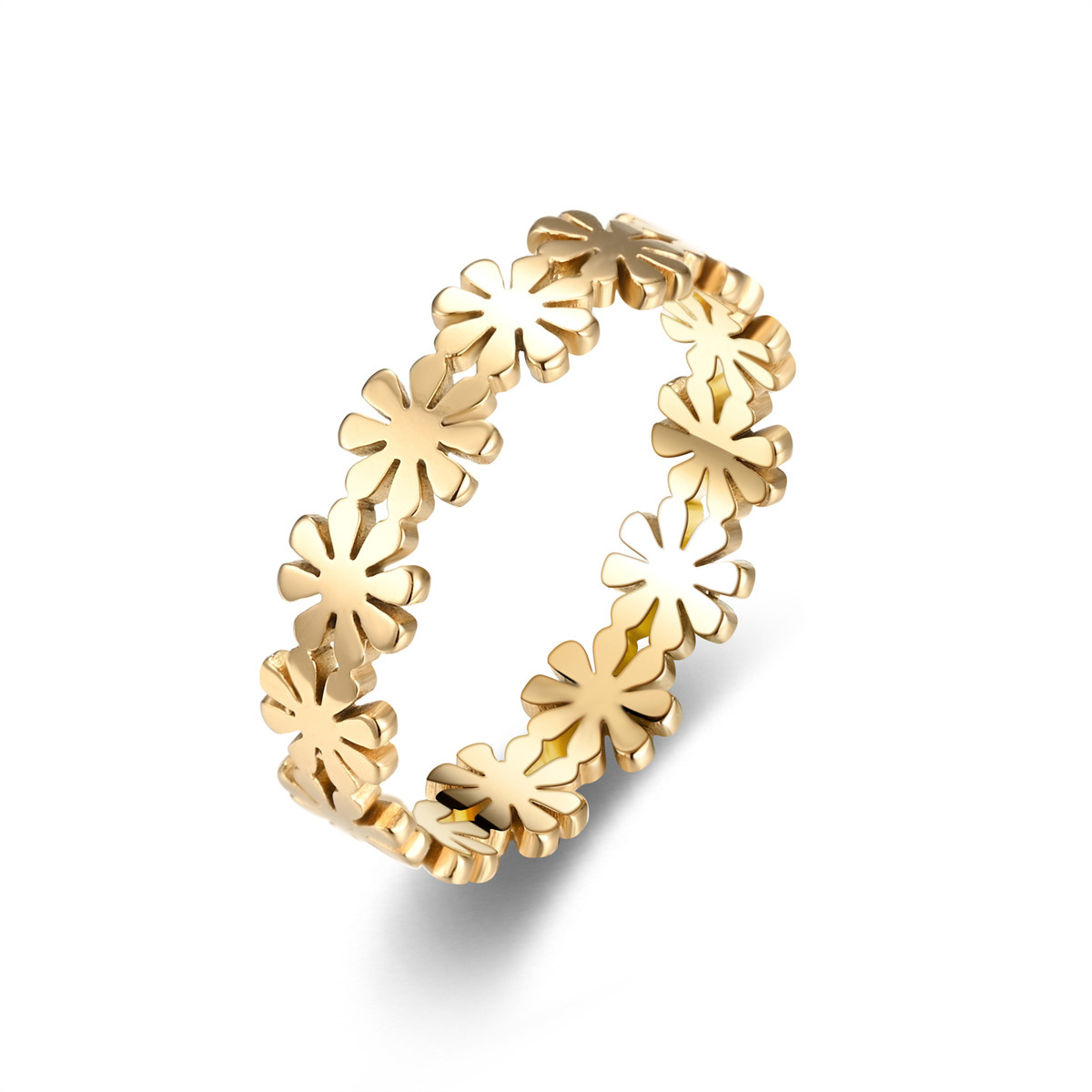 Six-petal Flower Ring Gold