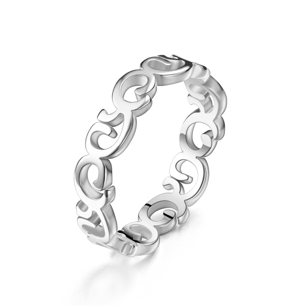 XG526 Floral Ring-Steel