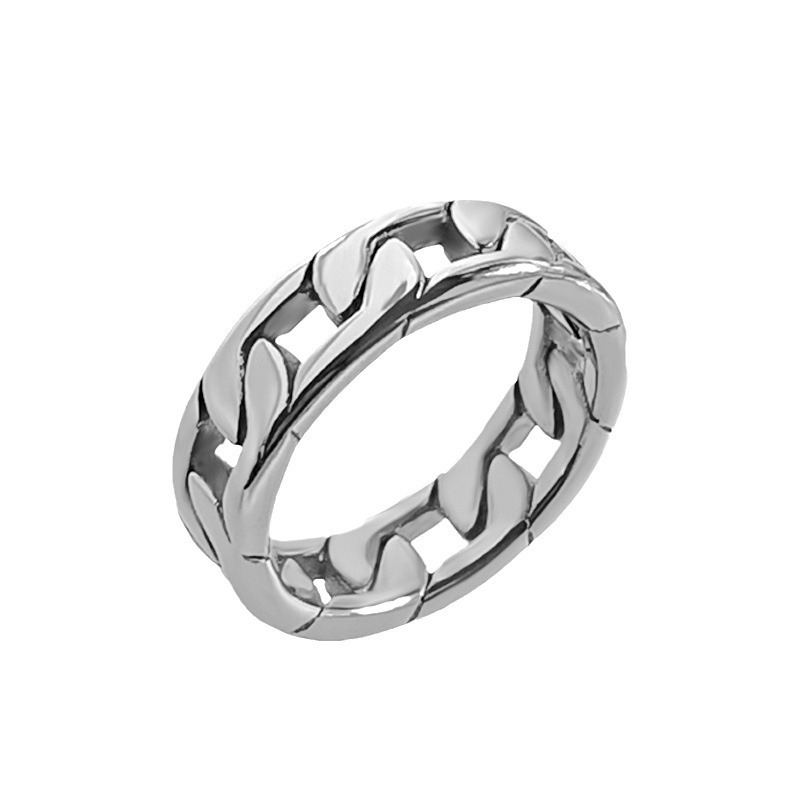 Titanium steel cast chain ring steel color