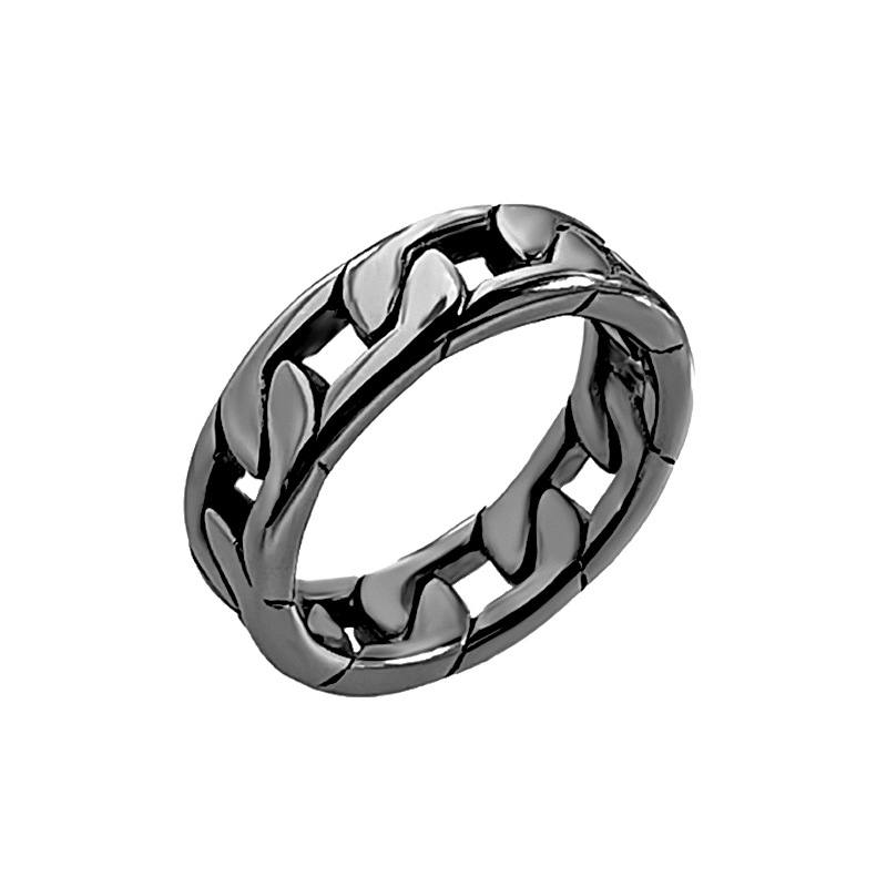 Titanium steel cast chain ring black