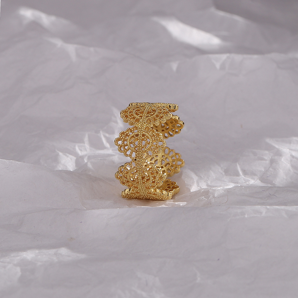 Gold Cutout Lace Ring