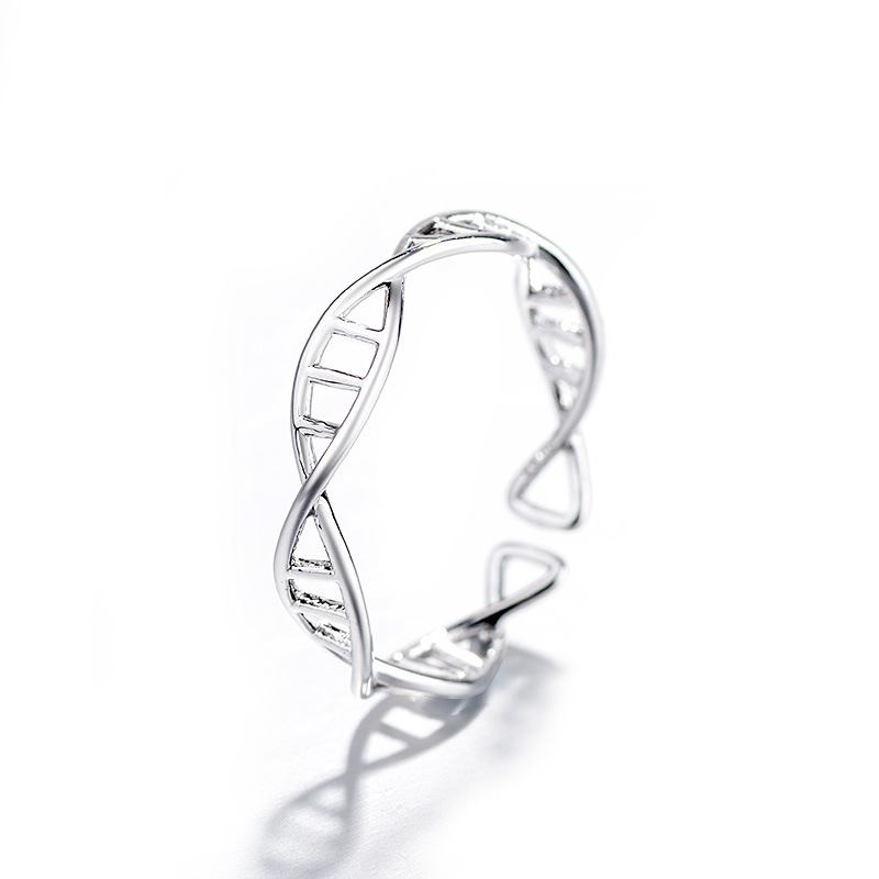 DNA rotating ring (White Gold)