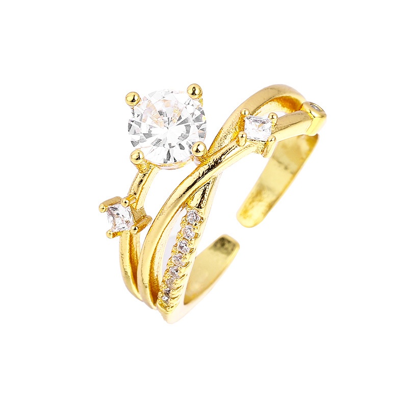 Planet Track Zircon Ring (Gold)