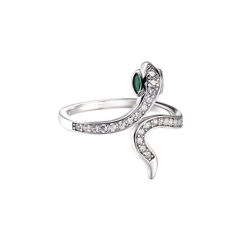 Little snake zircon ring (white gold)