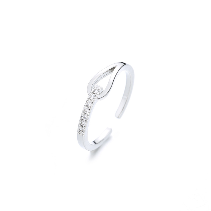 Knotted zircon ring (White Gold)