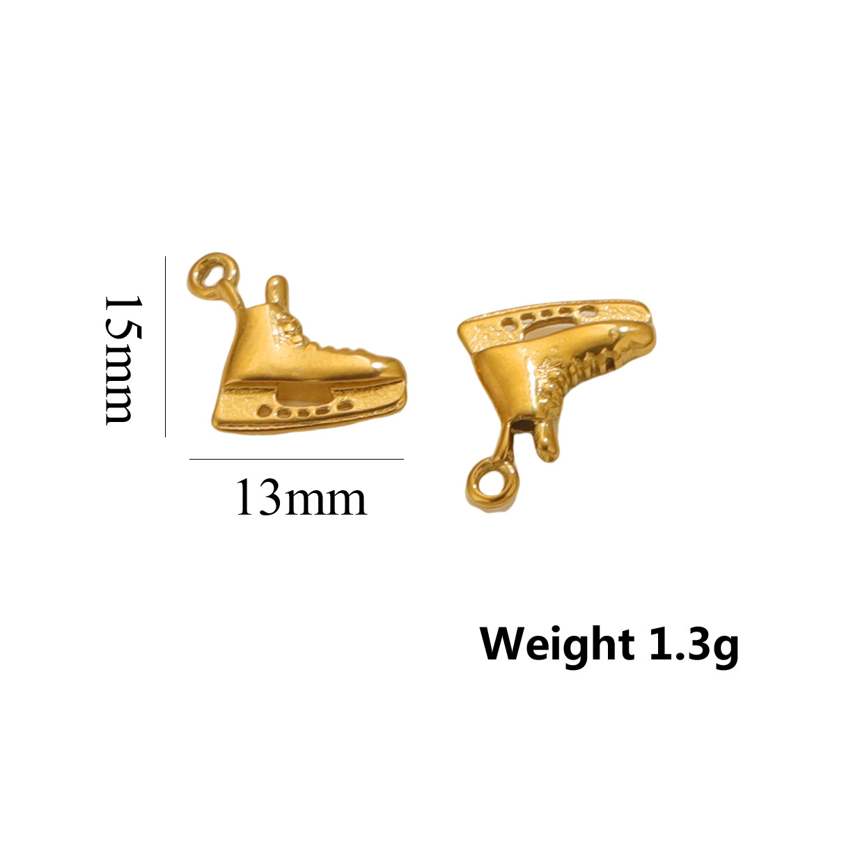 Roller skates pendant-gold