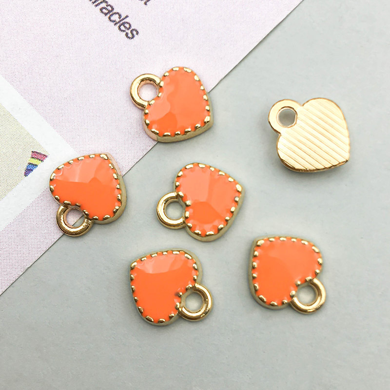 1 orange (dripping heart) heart-shaped 8*9mm-0.4g-18016