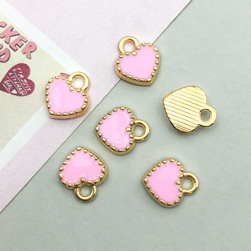 1 Pink (dripping heart) heart-shaped 8*9mm-0.4g-18017