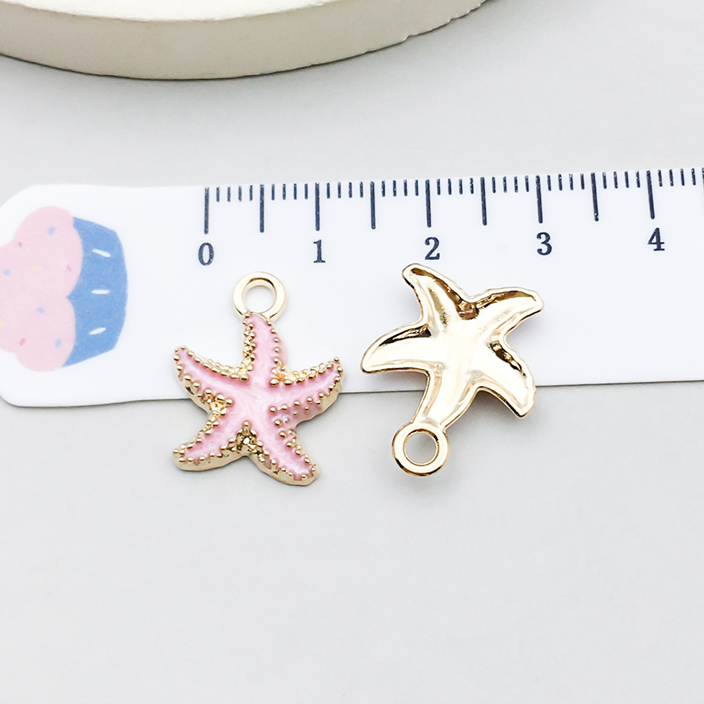 1 pink oil dripping starfish 15*18mm-1.1g-8612