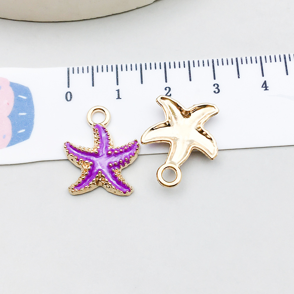 1 purple oil dripping starfish 15*18mm-1.1g-19185