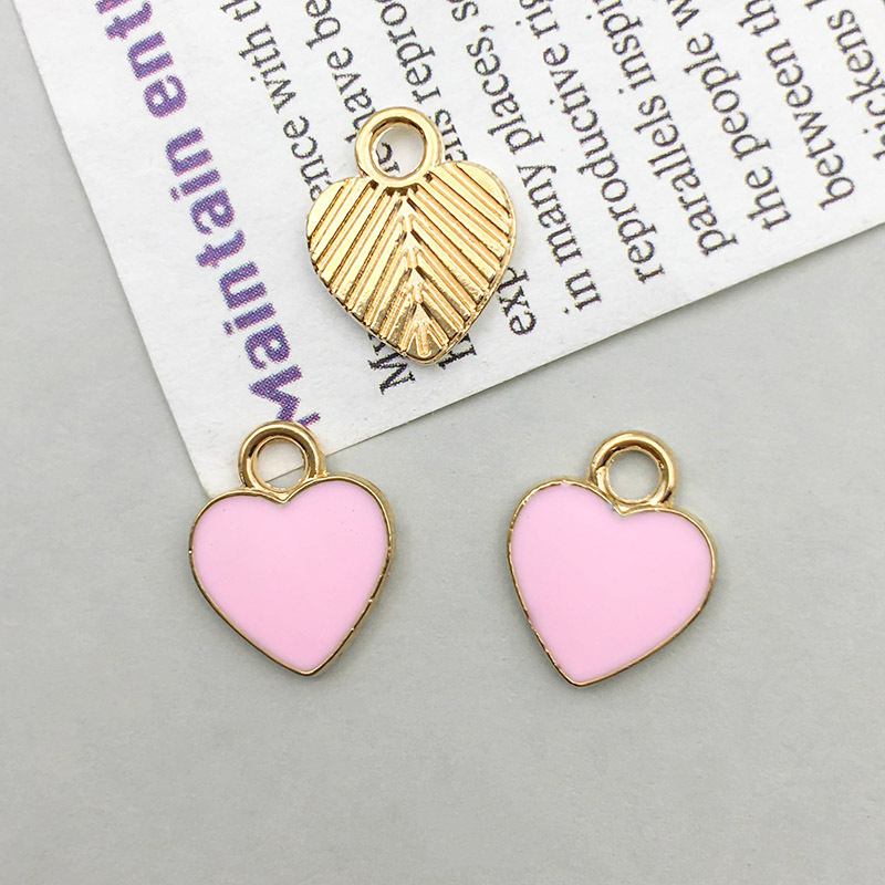 1 oil dripping pink peach heart 10*12mm-0.5g-11023