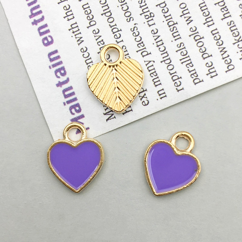 1 oil dripping purple love heart 10*12mm-0.5g-16496