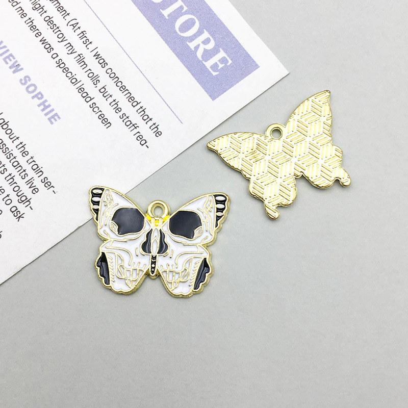 1 oil dripping skull butterfly 25*18mm-2.3g-17266