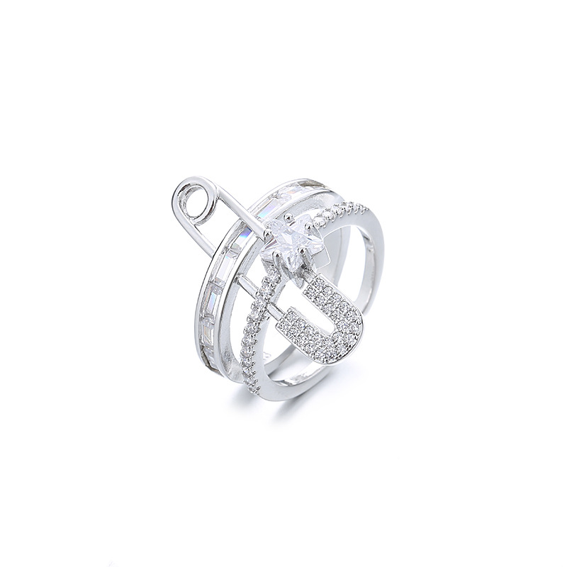 Double Pin Ring (White Gold)