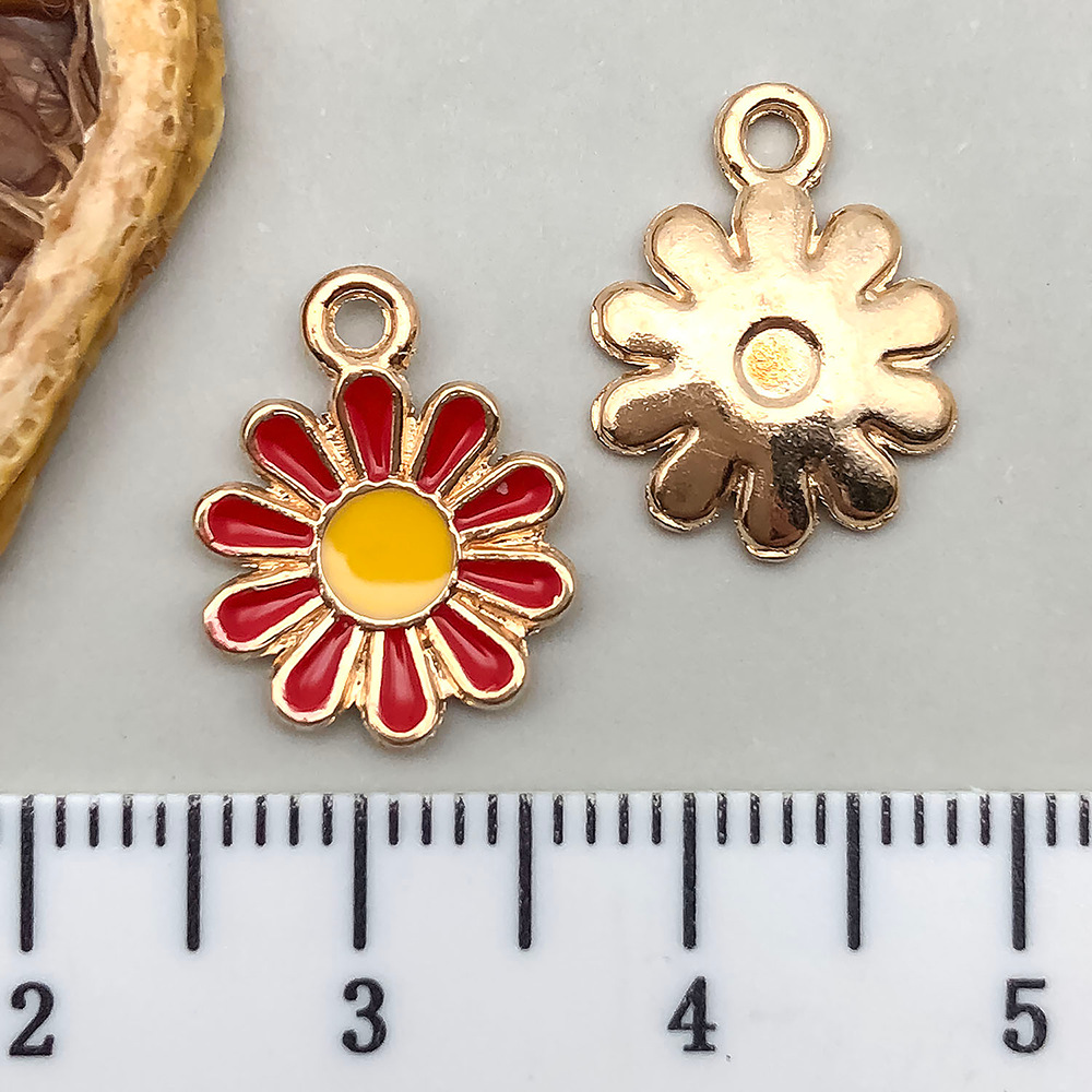 1 red oil drop daisies 12*15mm-0.5g-11073