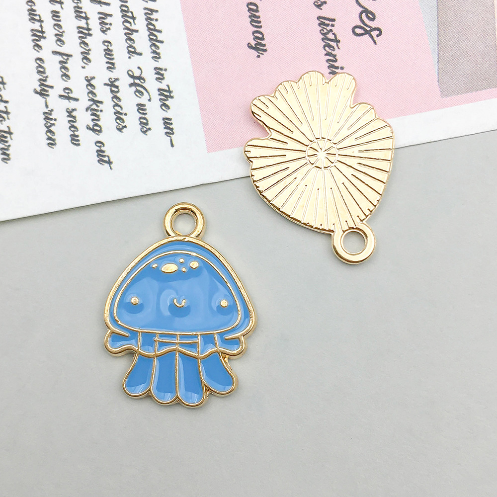 1 lake blue oil dripping jellyfish 15*20mm-1.2g-14924