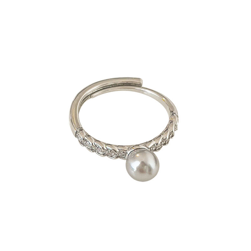 Gray Pearl wheat ear zircon ring