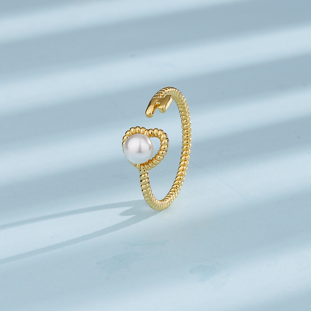 Gold Love Pearl Ring