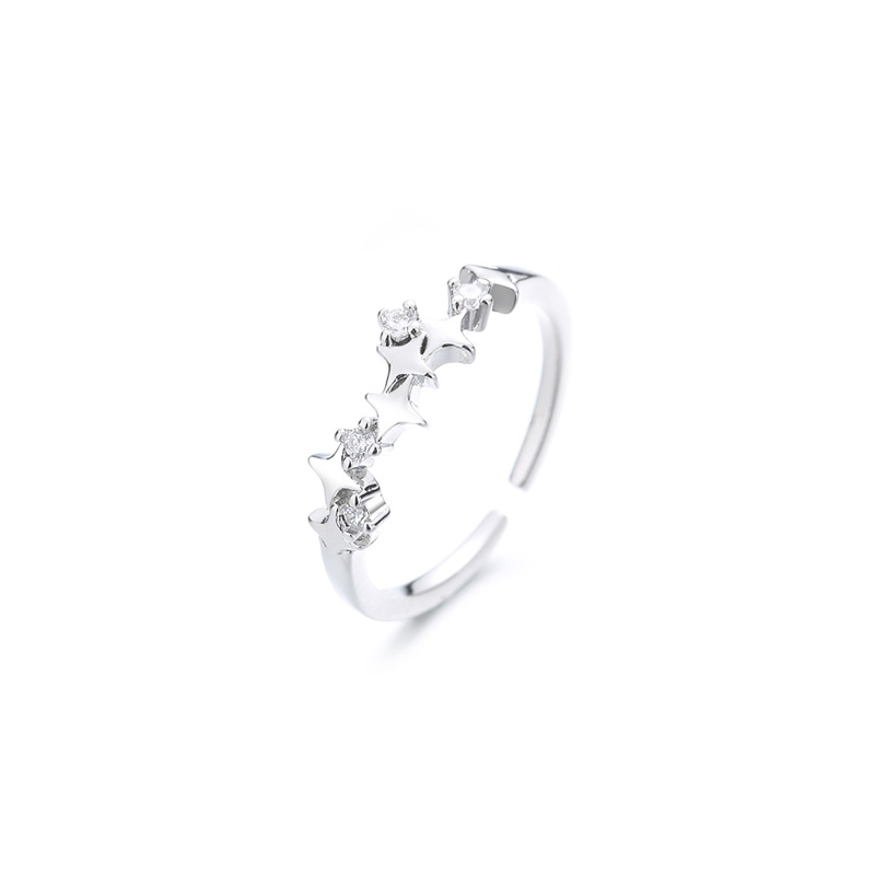 Zircon Star Ring (White Gold)